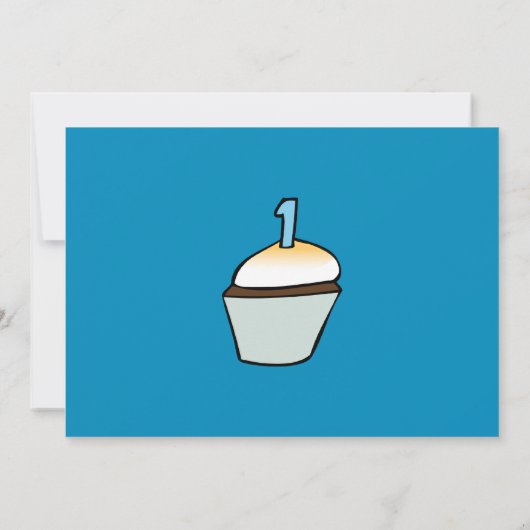 Eerste uitnodiging voor Cupcake-feest (Achterkant)