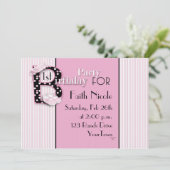 Eerste uitnodiging voor de geboorte van Baby Girl (Staand voorkant)