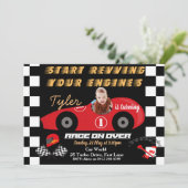 Eerste uitnodiging voor de geboorte van de auto (Staand voorkant)