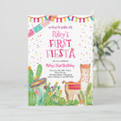 Eerste uitnodiging voor de geboorte van Fiesta Lla (Staand voorkant)