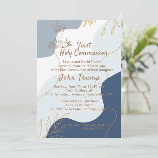 Eerste uitnodiging voor de Heilige Communie (Staand voorkant)