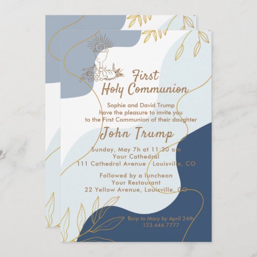 Eerste uitnodiging voor de Heilige Communie (Voorkant / Achterkant)