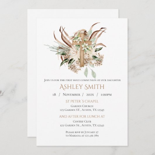 Eerste uitnodiging voor de Heilige Communie (Voorkant / Achterkant)