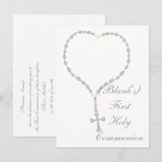 Eerste uitnodiging voor de Heilige Communie (Voorkant / Achterkant)