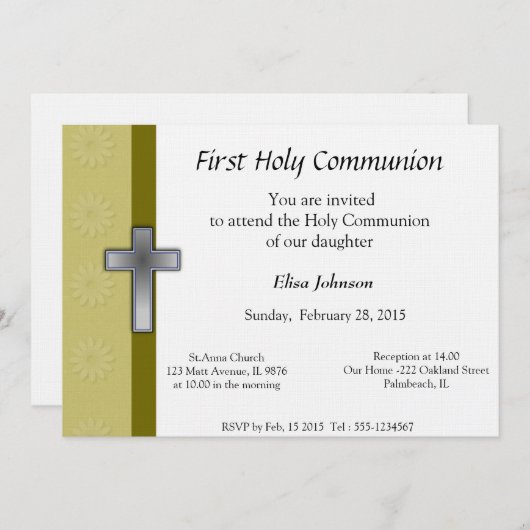 Eerste uitnodiging voor de Heilige Communie (Voorkant / Achterkant)