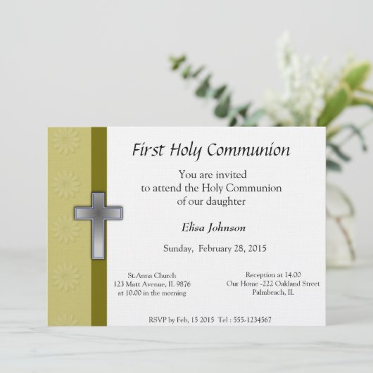 Eerste uitnodiging voor de Heilige Communie (Staand voorkant)