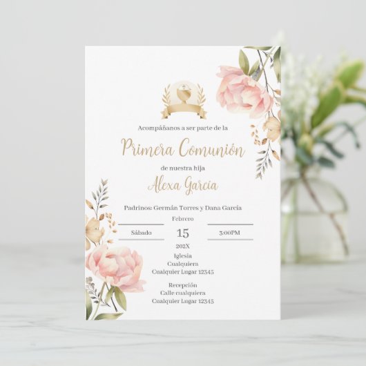 Eerste uitnodiging voor de Heilige Communie (Staand voorkant)