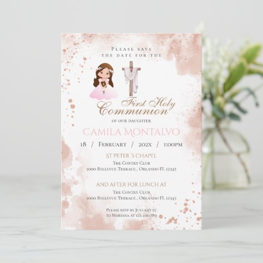 Eerste uitnodiging voor de Heilige Communie (Staand voorkant)