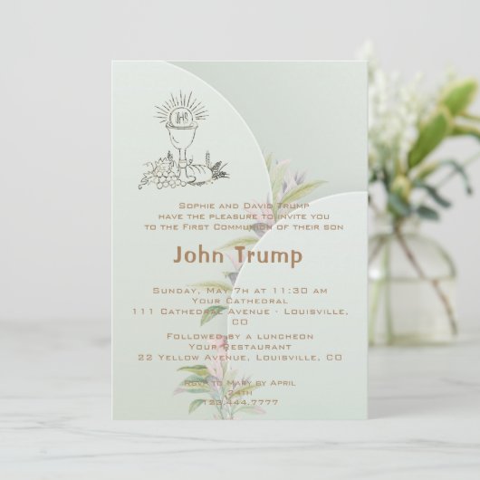 Eerste uitnodiging voor de Heilige Communie (Staand voorkant)