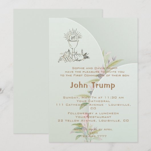 Eerste uitnodiging voor de Heilige Communie (Voorkant / Achterkant)