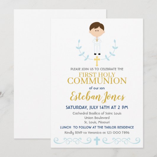 Eerste uitnodiging voor de Heilige Communie (Voorkant / Achterkant)