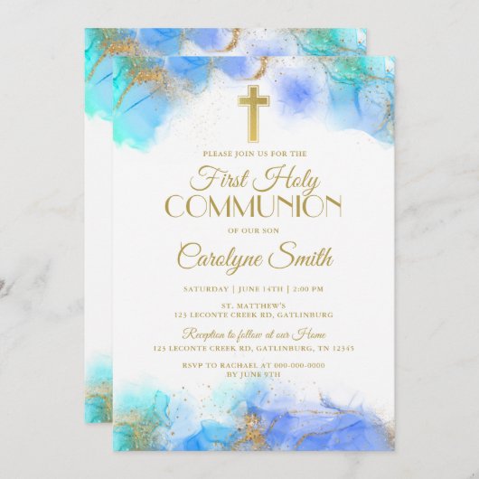 Eerste uitnodiging voor de Heilige Communie (Voorkant / Achterkant)