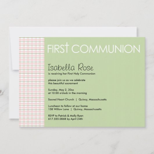 Eerste uitnodiging voor de Heilige Communie (Voorkant)