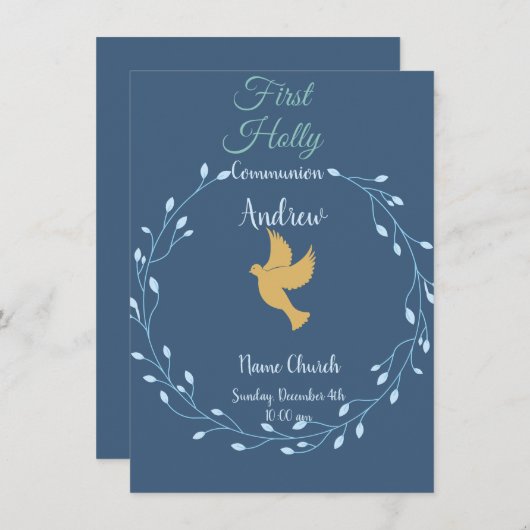 Eerste uitnodiging voor de Heilige Communie (Voorkant / Achterkant)