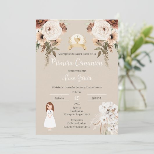 Eerste uitnodiging voor de Heilige Communie (Staand voorkant)