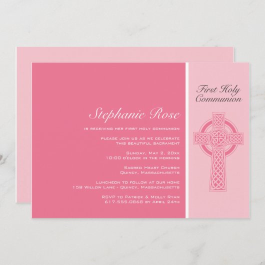 Eerste uitnodiging voor de Heilige Communie (Voorkant / Achterkant)