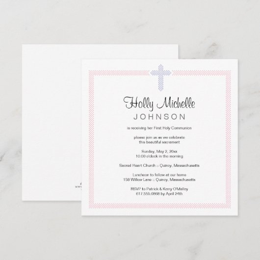 Eerste uitnodiging voor de Heilige Communie (Voorkant / Achterkant)