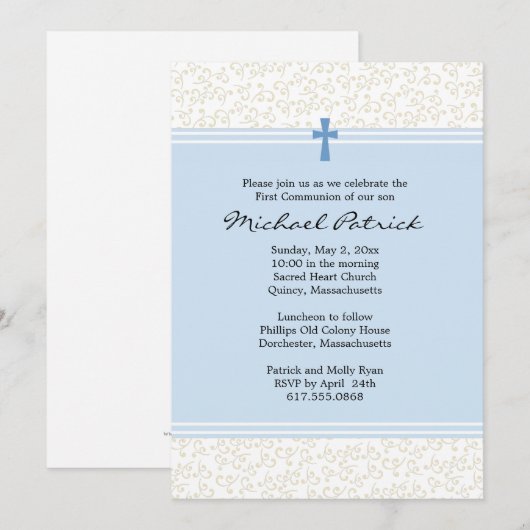 Eerste uitnodiging voor de Heilige Communie (Voorkant / Achterkant)