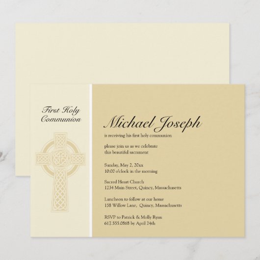 Eerste uitnodiging voor de Heilige Communie (Voorkant / Achterkant)