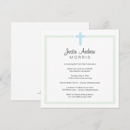 Eerste uitnodiging voor de Heilige Communie (Voorkant / Achterkant)