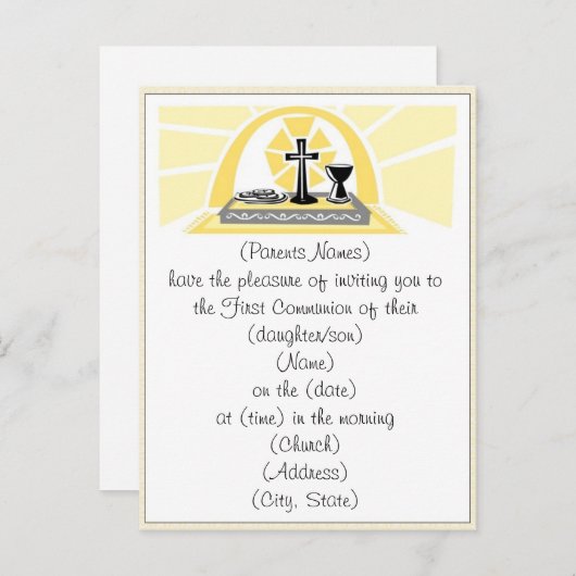 Eerste uitnodiging voor de Heilige Communie (Voorkant / Achterkant)