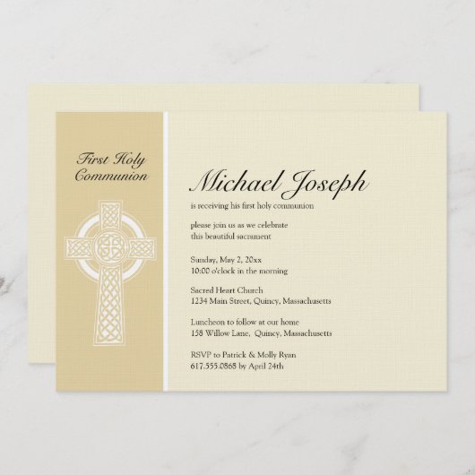 Eerste uitnodiging voor de Heilige Communie (Voorkant / Achterkant)
