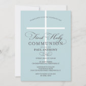 Eerste uitnodiging voor de Heilige Communie Blauw (Voorkant)
