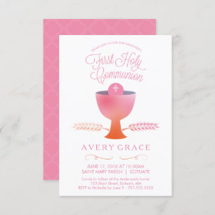 Eerste uitnodiging voor de Heilige Communie - Girl