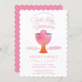Eerste uitnodiging voor de Heilige Communie - Girl