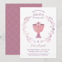 Eerste uitnodiging voor de Heilige Communie - Girl