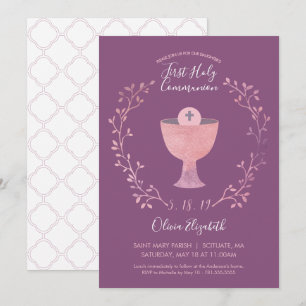 Eerste uitnodiging voor de Heilige Communie - Girl