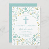 Eerste uitnodiging voor de Heilige Communie - Jong (Voorkant / Achterkant)