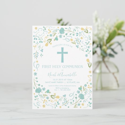 Eerste uitnodiging voor de Heilige Communie - Jong (Staand voorkant)