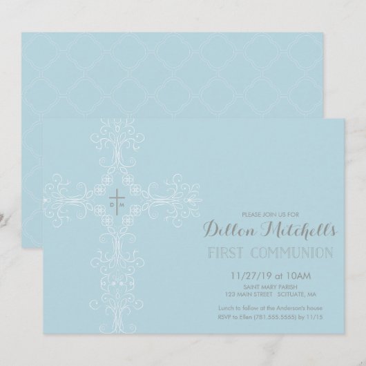 Eerste uitnodiging voor de Heilige Communie - Krui (Voorkant / Achterkant)