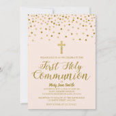 Eerste uitnodiging voor de Heilige Communie, Roze  (Voorkant)