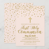 Eerste uitnodiging voor de Heilige Communie, Roze  (Voorkant / Achterkant)
