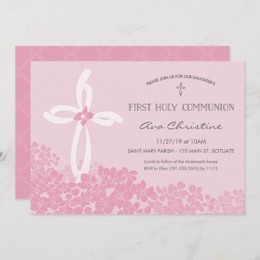 Eerste uitnodiging voor de Heilige Communie van Gi (Voorkant / Achterkant)