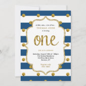 Eerste uitnodiging voor de marine en Gold Glitter (Voorkant)