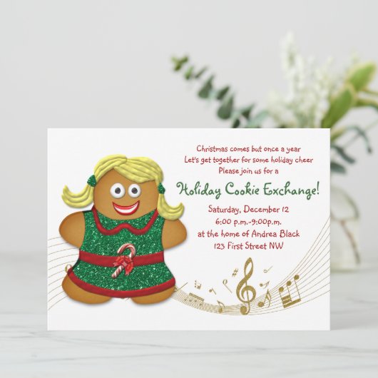 Eerste uitnodiging voor de uitwisseling van kerstb (Staand voorkant)