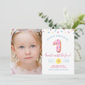 Eerste uitnodiging voor donut foto van Birthday (Staand voorkant)