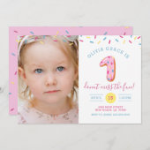 Eerste uitnodiging voor donut foto van Birthday (Voorkant / Achterkant)