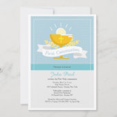 Eerste uitnodiging voor een blauw pokadot (Voorkant)