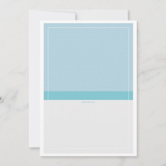 Eerste uitnodiging voor een blauw pokadot (Achterkant)