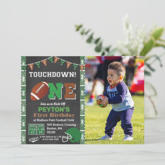 Eerste uitnodiging voor Football van de partij Cha (Staand voorkant)