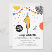 Eerste uitnodiging voor kaarsblauw van de Birthday (Voorkant)