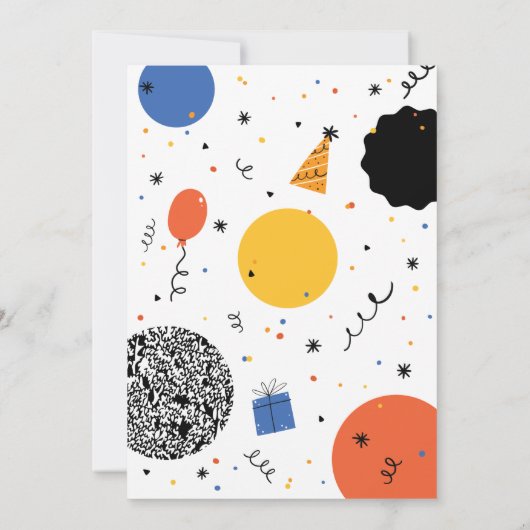 Eerste uitnodiging voor kaarsblauw van de Birthday (Achterkant)