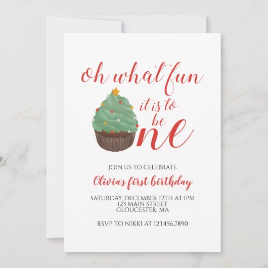 Eerste uitnodiging voor kerstbomen (Voorkant)