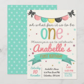 Eerste uitnodiging voor kleine meisjes (Voorkant / Achterkant)