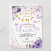 Eerste uitnodiging voor Paarse en goudvlinder (Voorkant)
