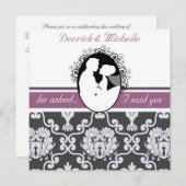 Eerste uitnodiging voor Paarse Gepersonaliseerd we (Voorkant / Achterkant)